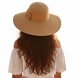 Tarnish Italian Wool Sun Floppy Flat Wide Brim Hat Bow Winter Feminine